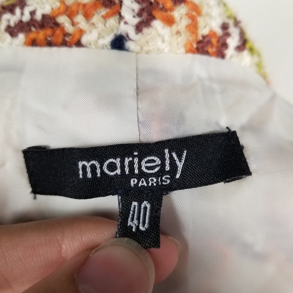 Mariely Paris Academia Distressed Multi-Colored Houndstooth Blazer Size 40/M - Picture 10 of 12
